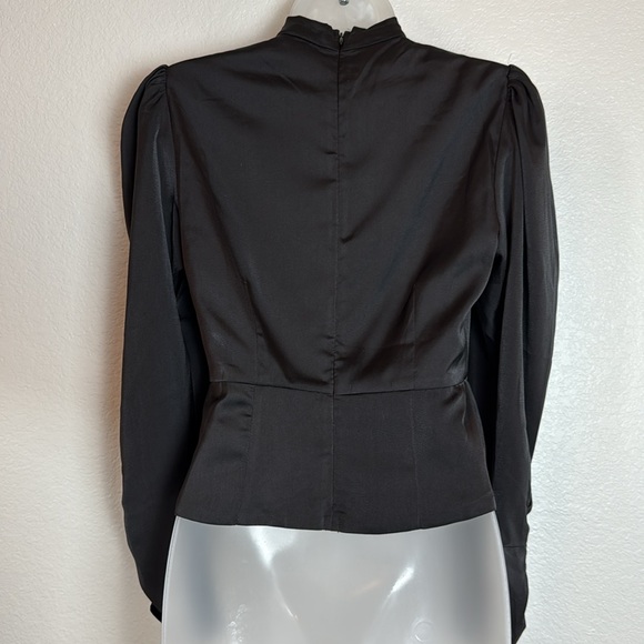 ASTR the Label Black Twist Mock Neck Cutout Peplum Top Size Small NWT - Picture 5 of 14